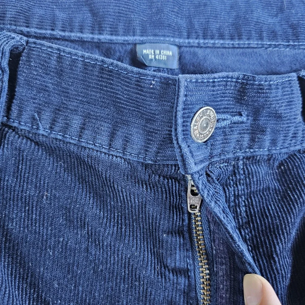 Vintage Polo Ralph Lauren Corduroy Pants Mens 40x32 Blue Straight Chino Zip Fly